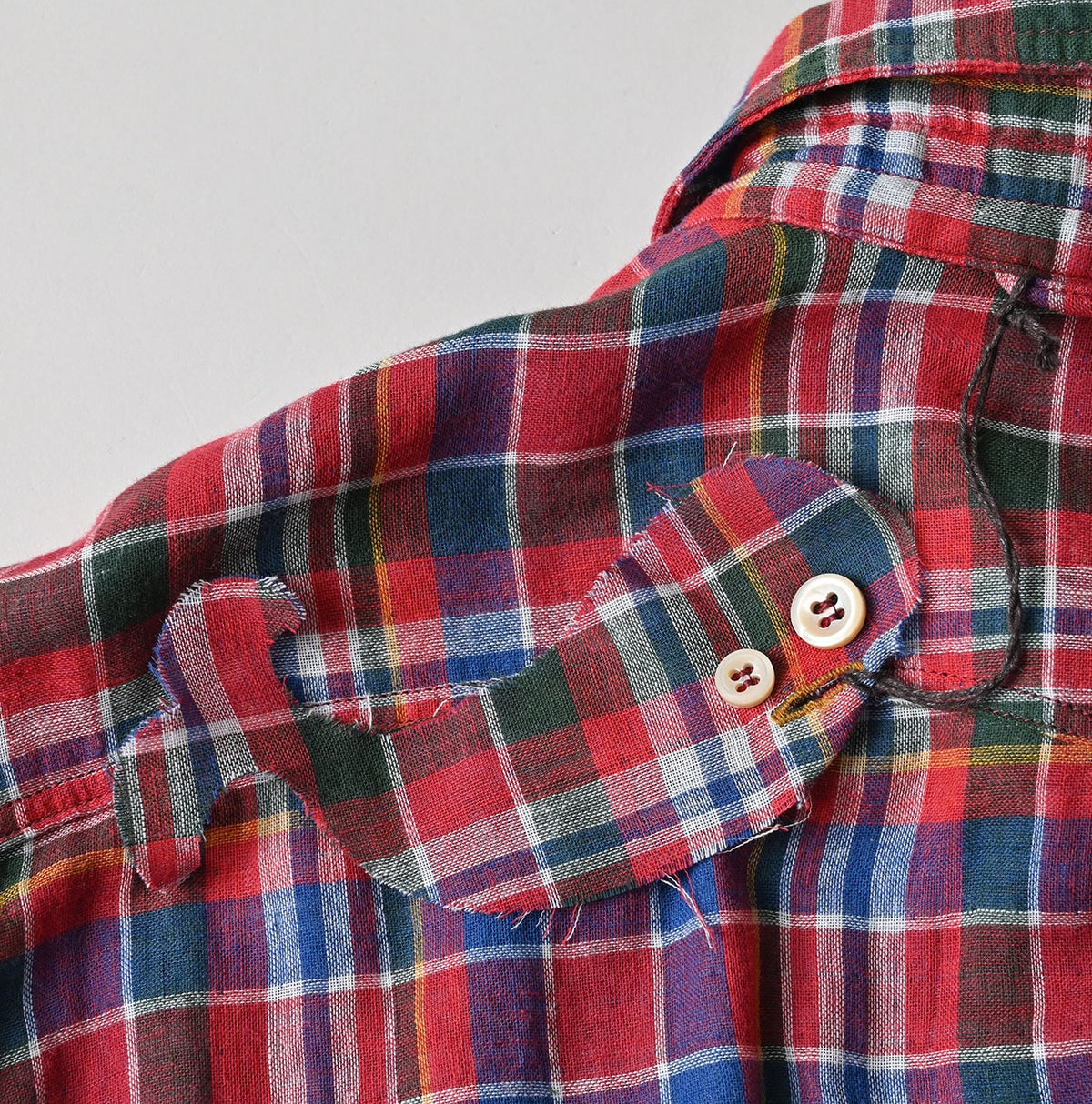45R Gauze Doublecloth 908 Plaid Pocket Shirt