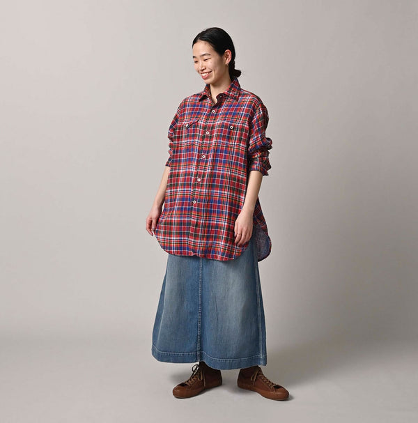 45R Gauze Doublecloth 908 Plaid Pocket Shirt