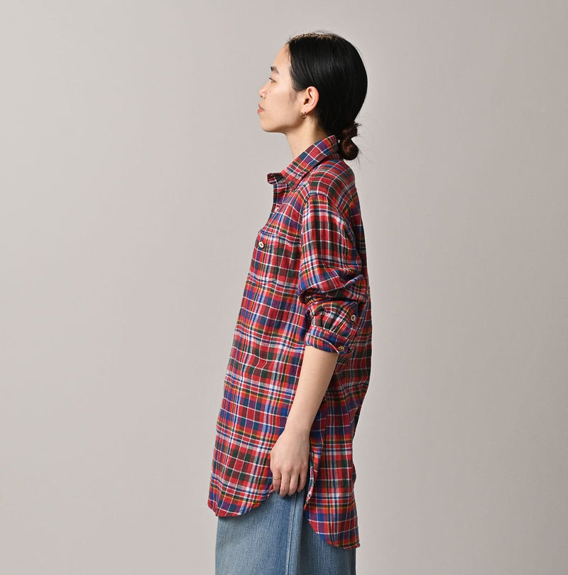 45R Gauze Doublecloth 908 Plaid Pocket Shirt