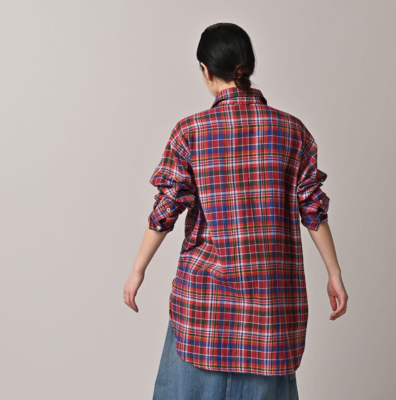 45R Gauze Doublecloth 908 Plaid Pocket Shirt
