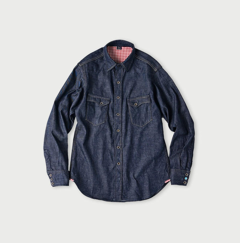 Indigo 45 Petit Denim 908 Eastern Shirt 45R GLOBAL indigo-45-petit-denim-908-eastern-shirt-45r-global
