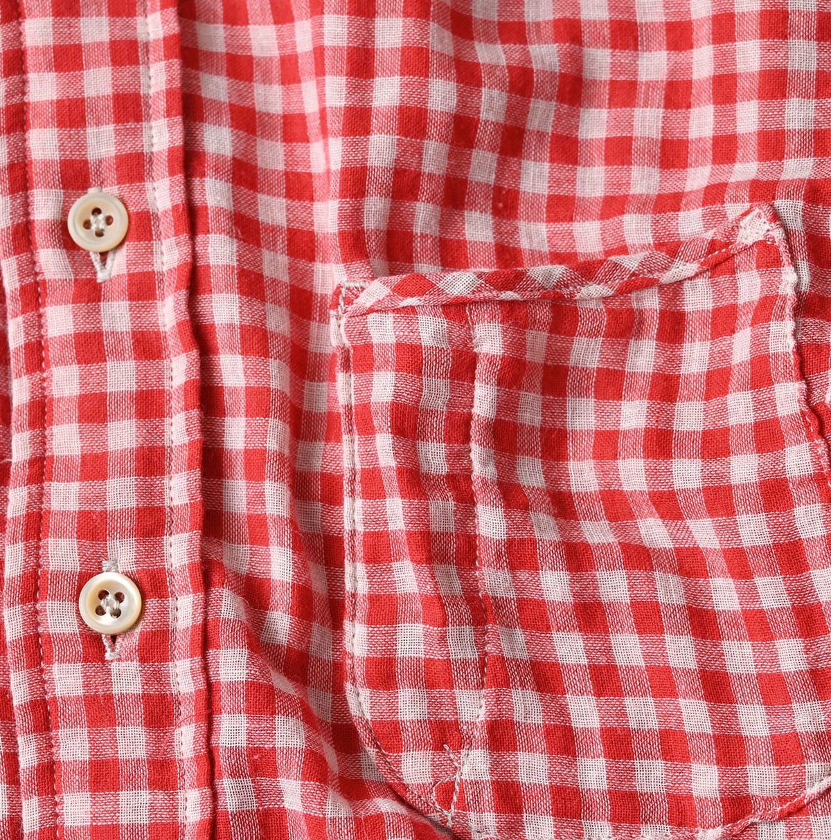 45R Gauze Doublecloth 908 Plaid Loafer Shirt