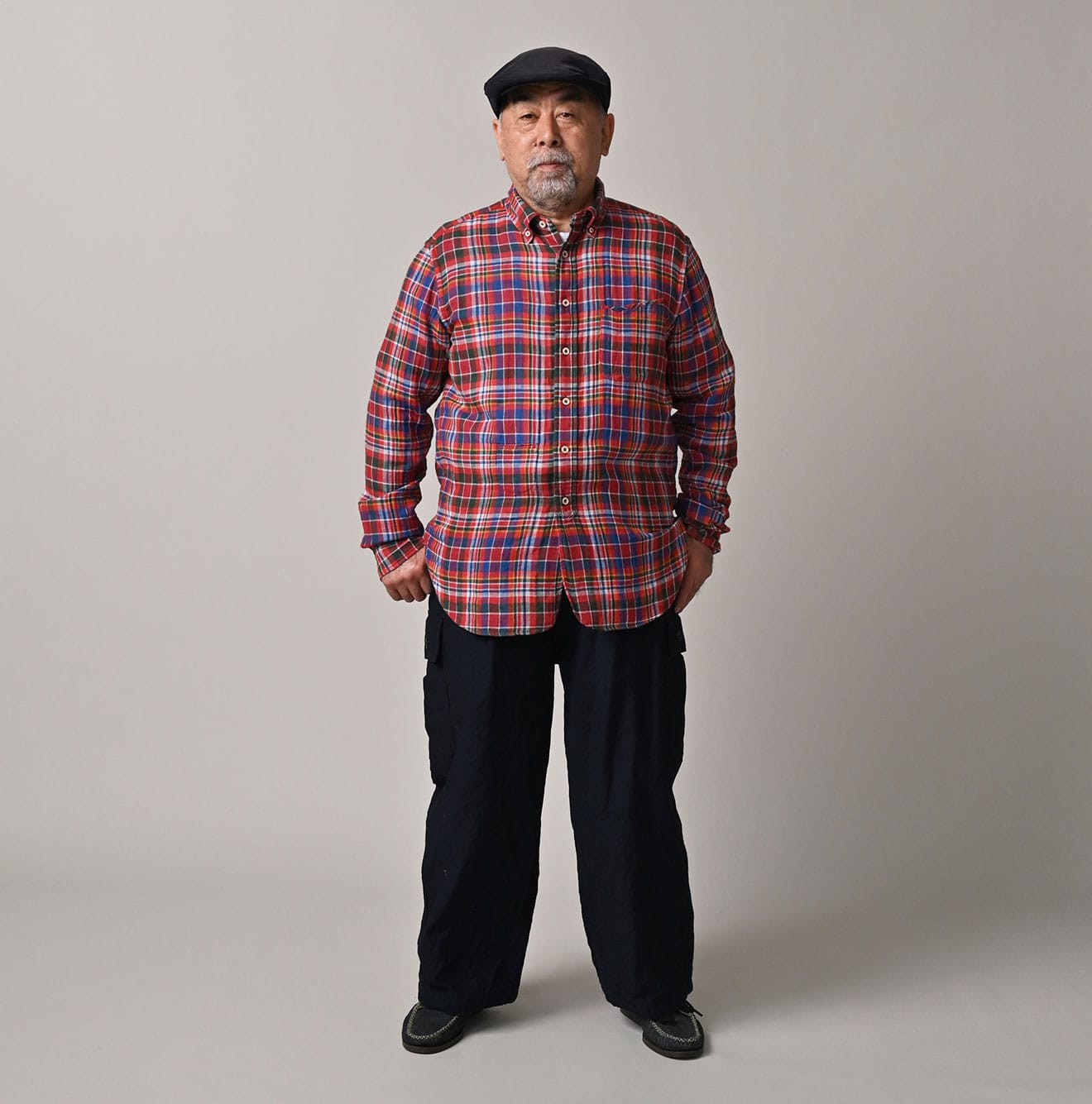 45R Gauze Doublecloth 908 Plaid Loafer Shirt