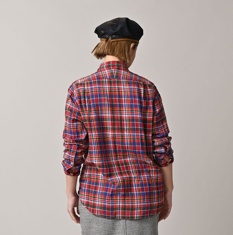 45R Gauze Doublecloth 908 Plaid Loafer Shirt