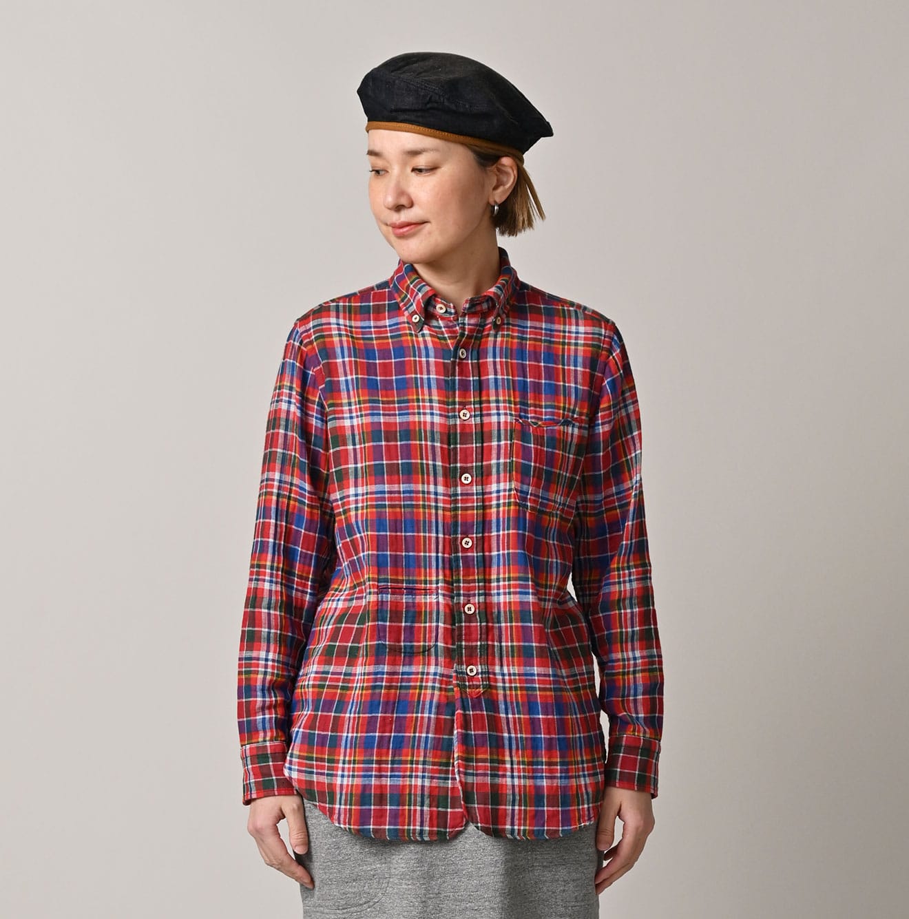 45R Gauze Doublecloth 908 Plaid Loafer Shirt - Image 11