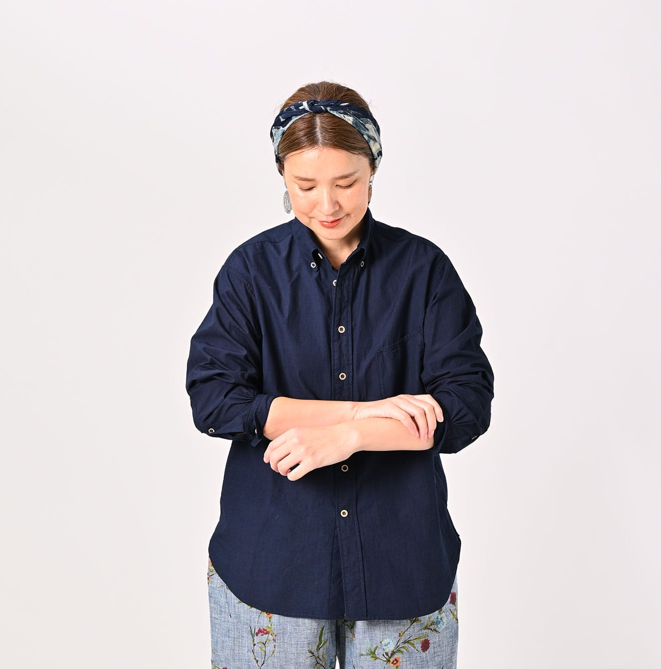 45R Indigo Batistie 908 Ocean Buttondown Shirt