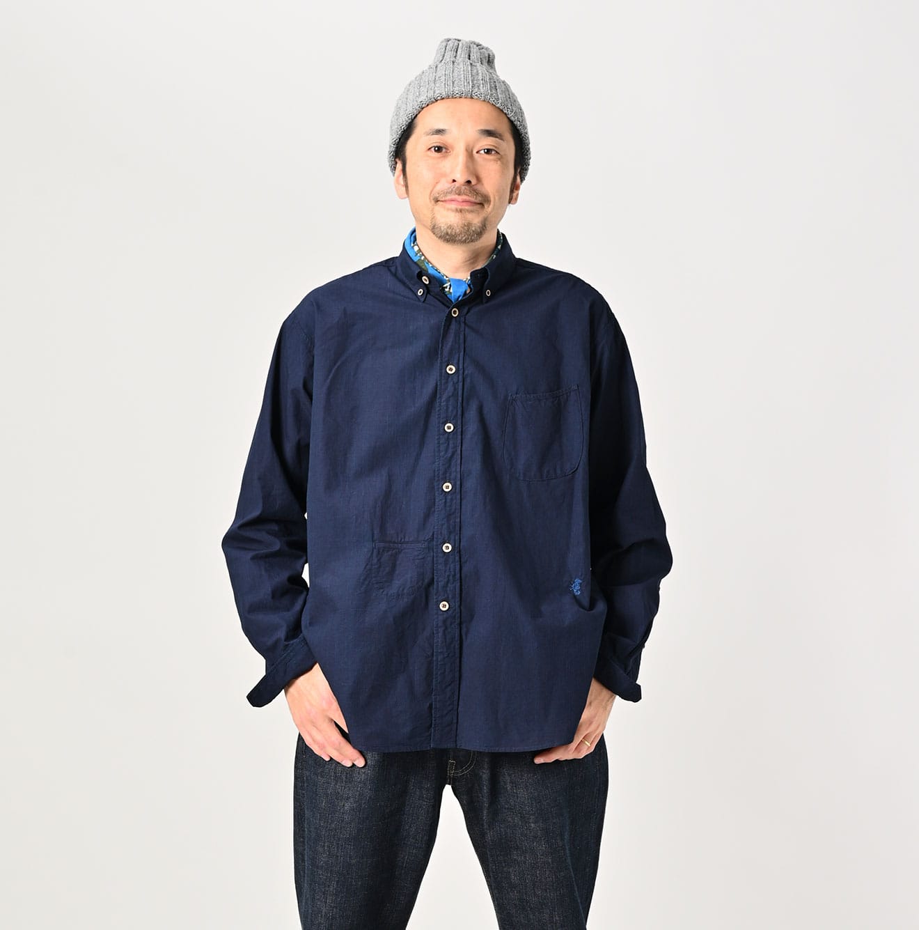 45R Indigo Batistie 908 Ocean Buttondown Shirt