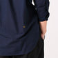 45R Indigo Batistie 908 Pintuck Stand Collar Shirt