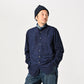 45R Indigo Batistie 908 Pintuck Stand Collar Shirt