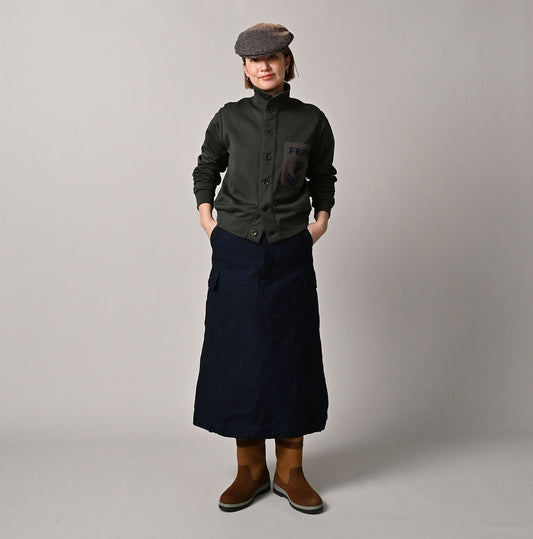 45R Indigo Back Sateen Cargo Skirt