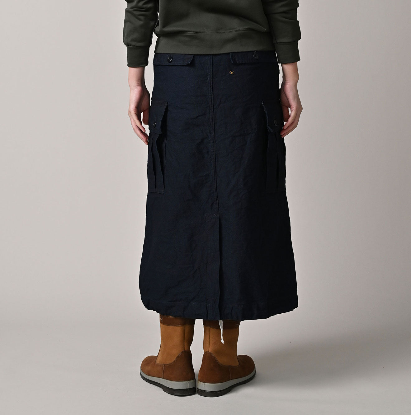 45R Indigo Back Sateen Cargo Skirt