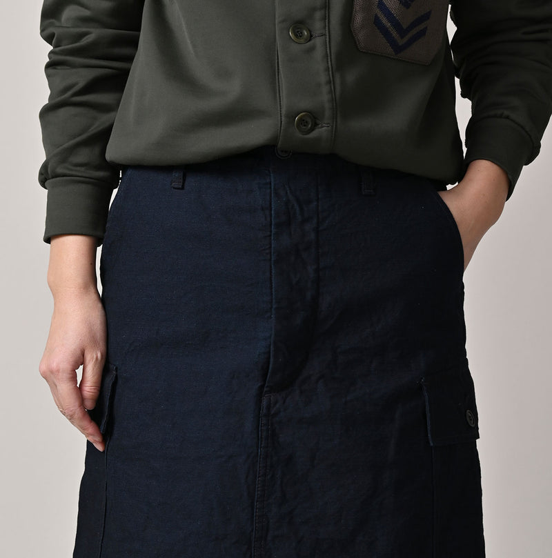 45R Indigo Back Sateen Cargo Skirt