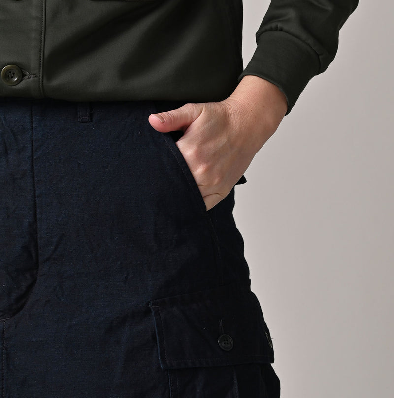 45R Indigo Back Sateen Cargo Skirt