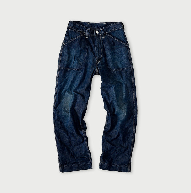 45R Indigo 908 Work Painter Pants Distressed