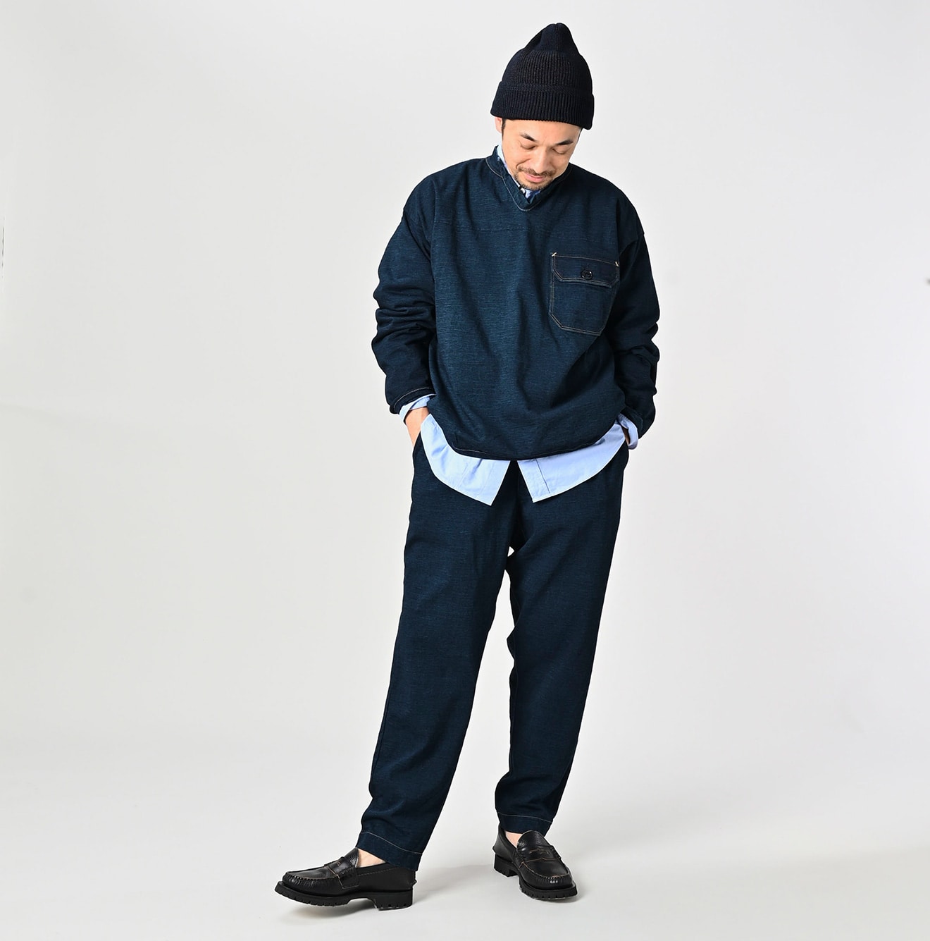 45R Indigo Dekoboko Tenjiku 908 Sweat Pants