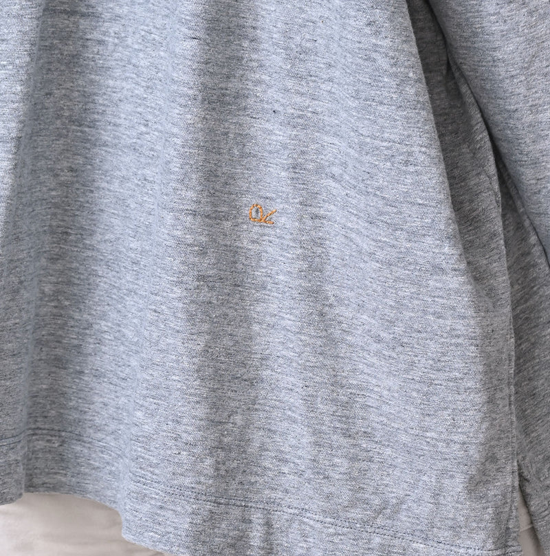 45R Yock Neck Big Slit T-shirt (Top-dyed)