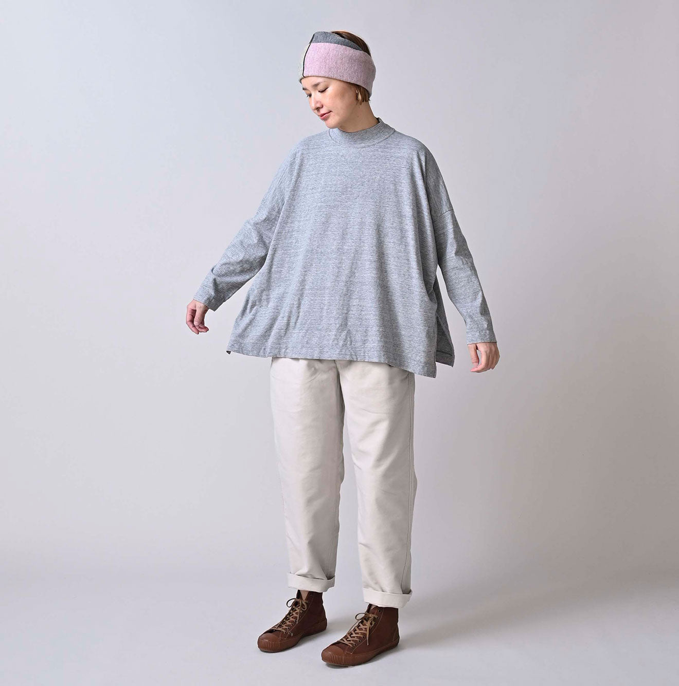 45R Yock Neck Big Slit T-shirt (Top-dyed)