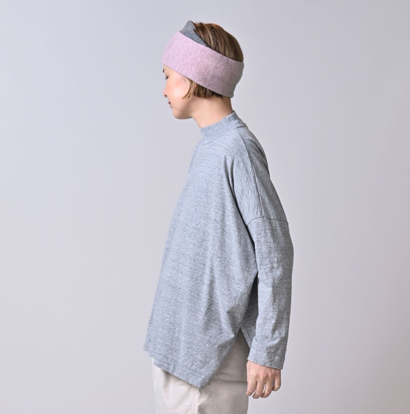 45R Yock Neck Big Slit T-shirt (Top-dyed)