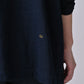 45R Indigo Yock Neck Big Slit T-shirt