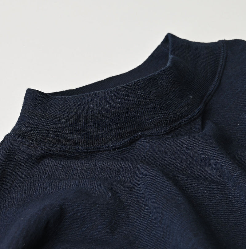 45R Indigo Yock Neck Big Slit T-shirt