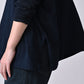 45R Indigo Yock Neck Big Slit T-shirt