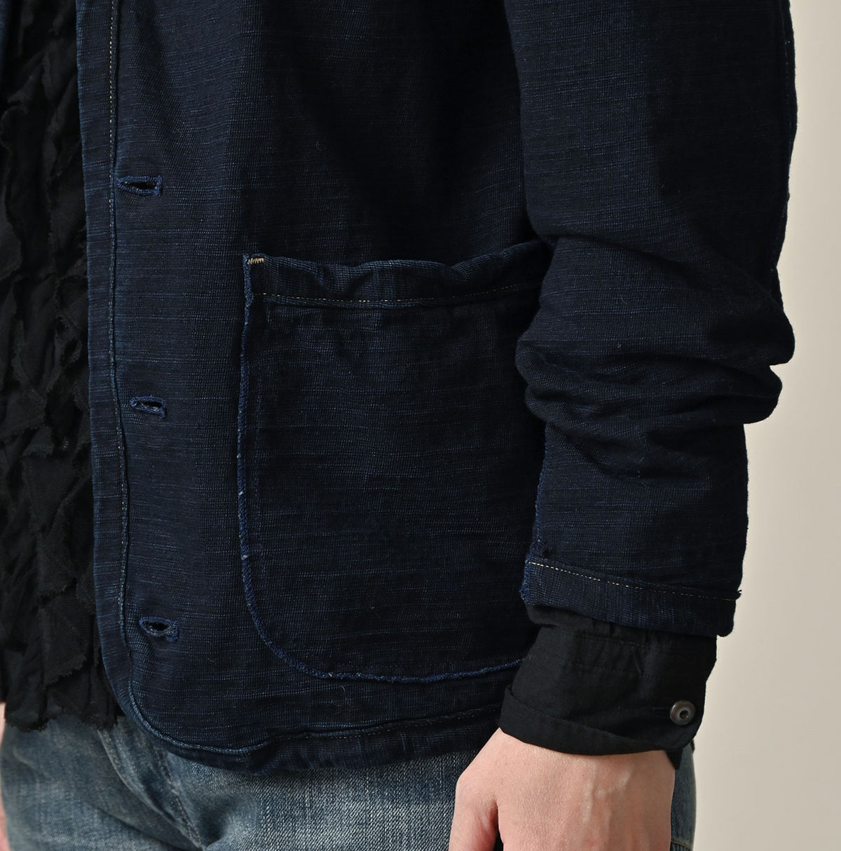 45R Indigo Dekoboko Tenjiku 908 Binder Cardigan