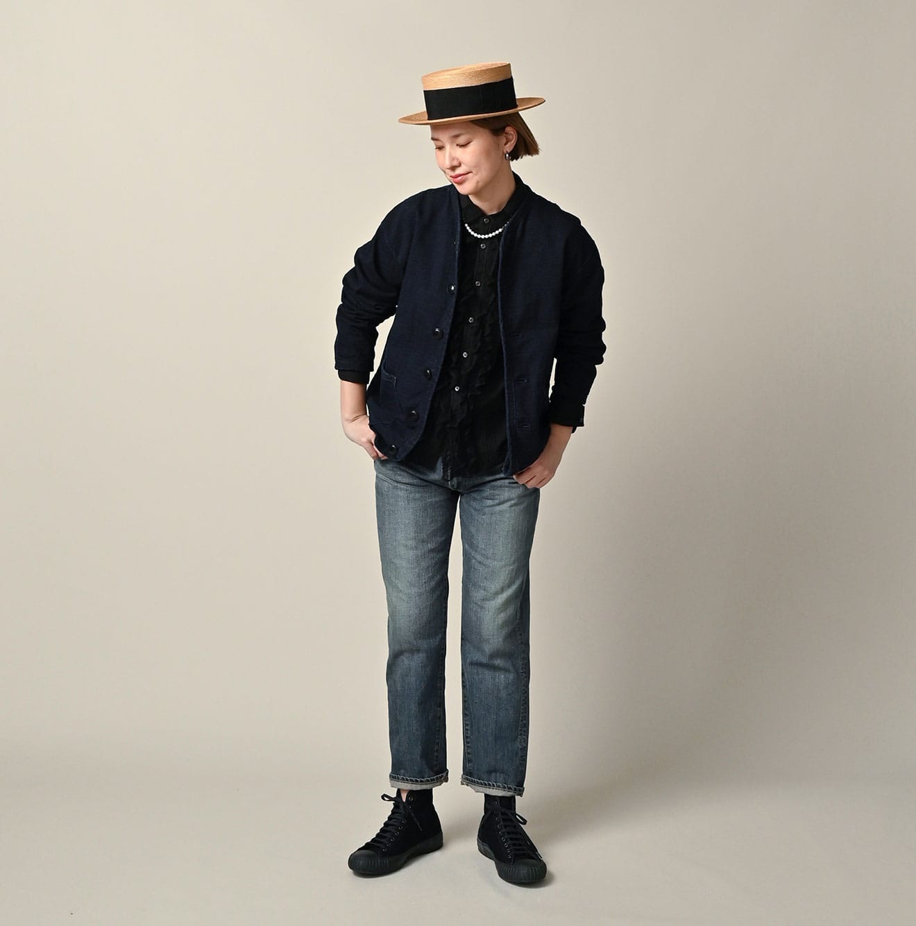 45R Indigo Dekoboko Tenjiku 908 Binder Cardigan - Image 3