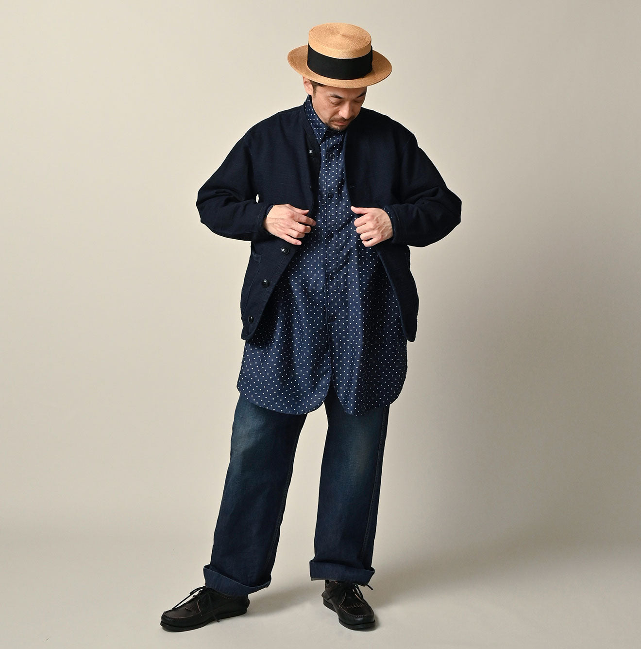 45R Indigo Dekoboko Tenjiku 908 Binder Cardigan - Image 2