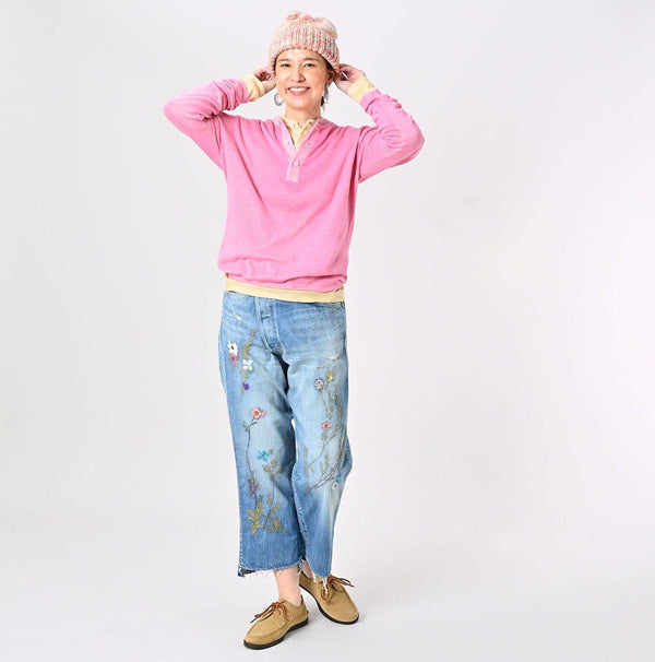 Botanical Dyed Super Gauze Wholegarment 908 Henley - 45R by 45rpm studio