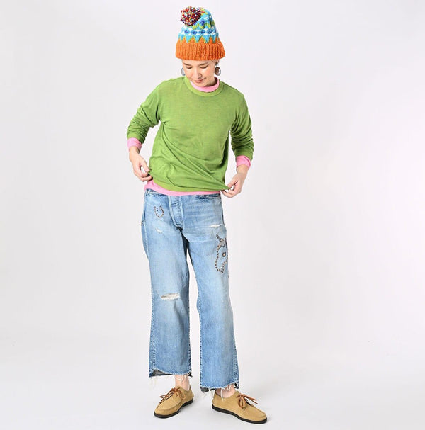 Botanical Dyed Super Gauze Wholegarment 908 Crewneck - 45R by 45rpm studio