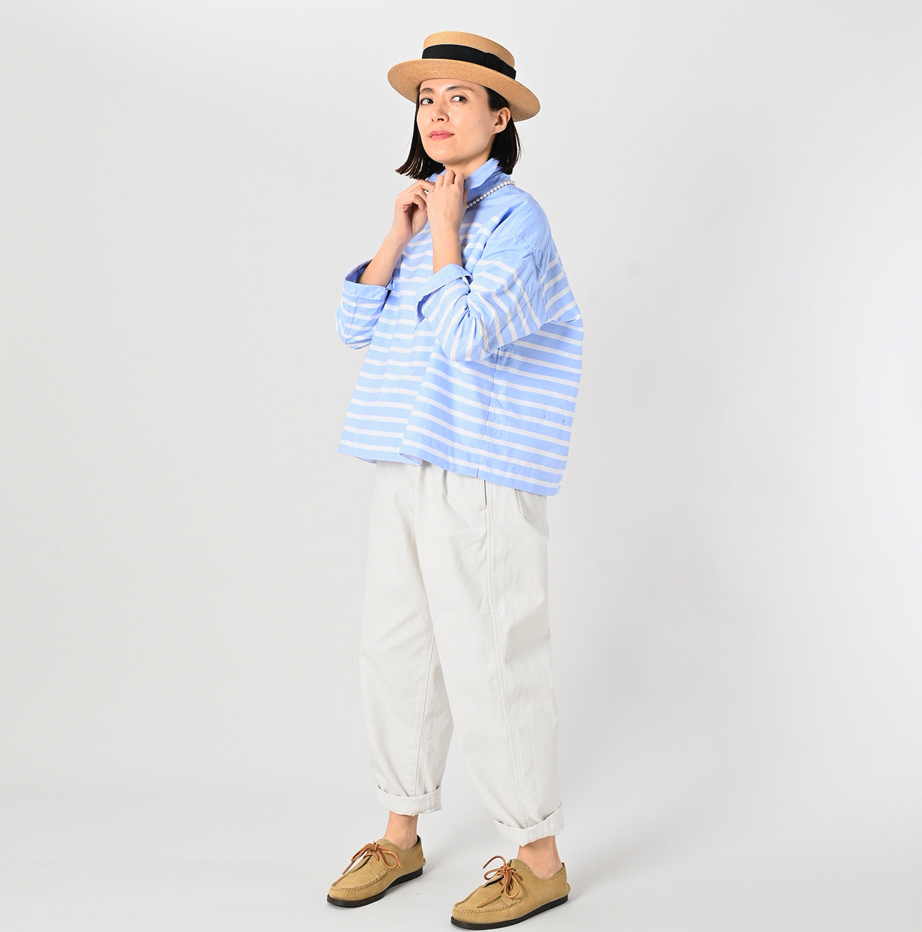 45R Supima Oxford Basque M-shirt