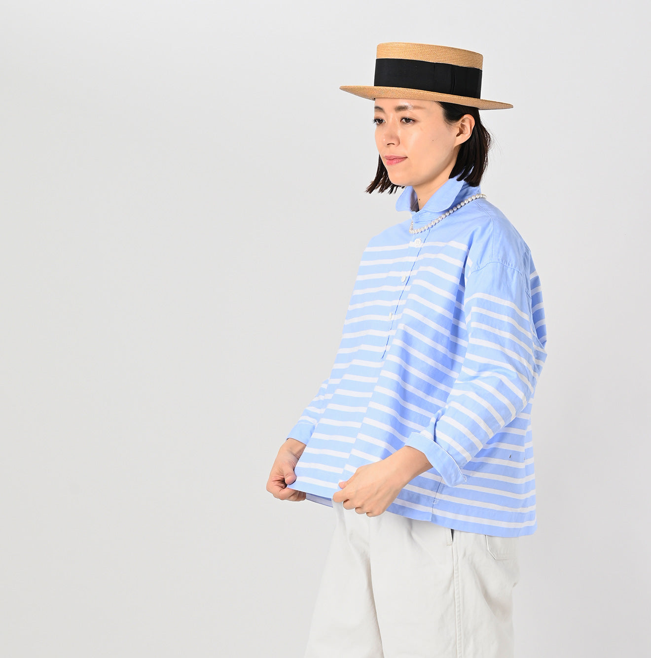 45R Supima Oxford Basque M-shirt