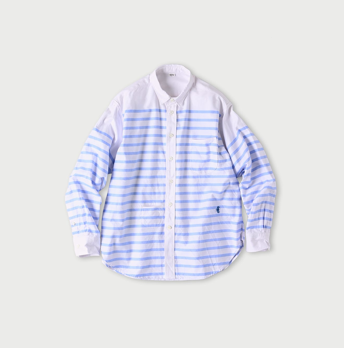 Supima Oxford 908 Ocean Basque Shirt