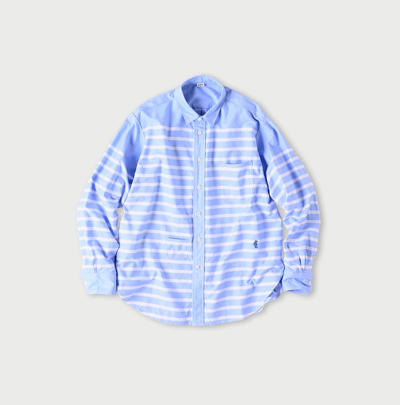 Supima Oxford 908 Ocean Basque Shirt - 45R by 45rpm studio