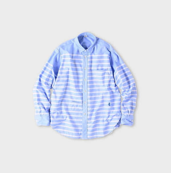Supima Oxford 908 Ocean Basque Shirt - 45R by 45rpm studio