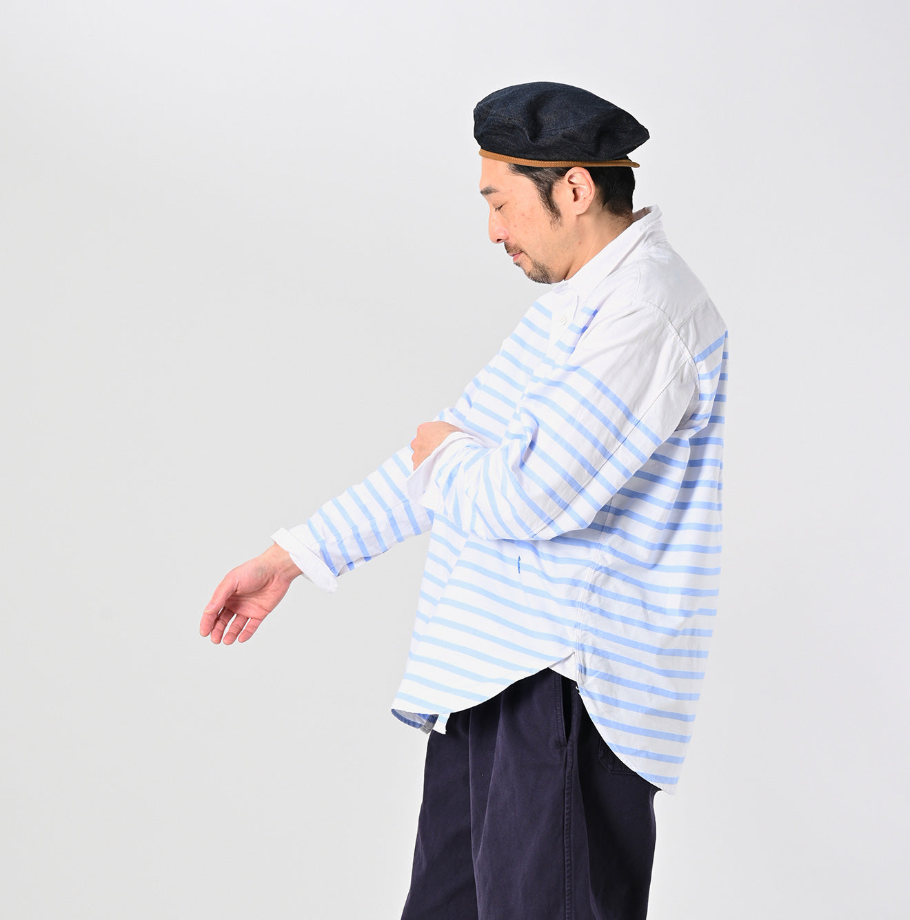 45R Supima Oxford 908 Ocean Basque Shirt