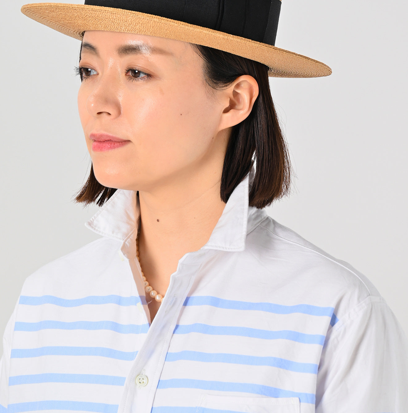 45R Supima Oxford 908 Ocean Basque Shirt