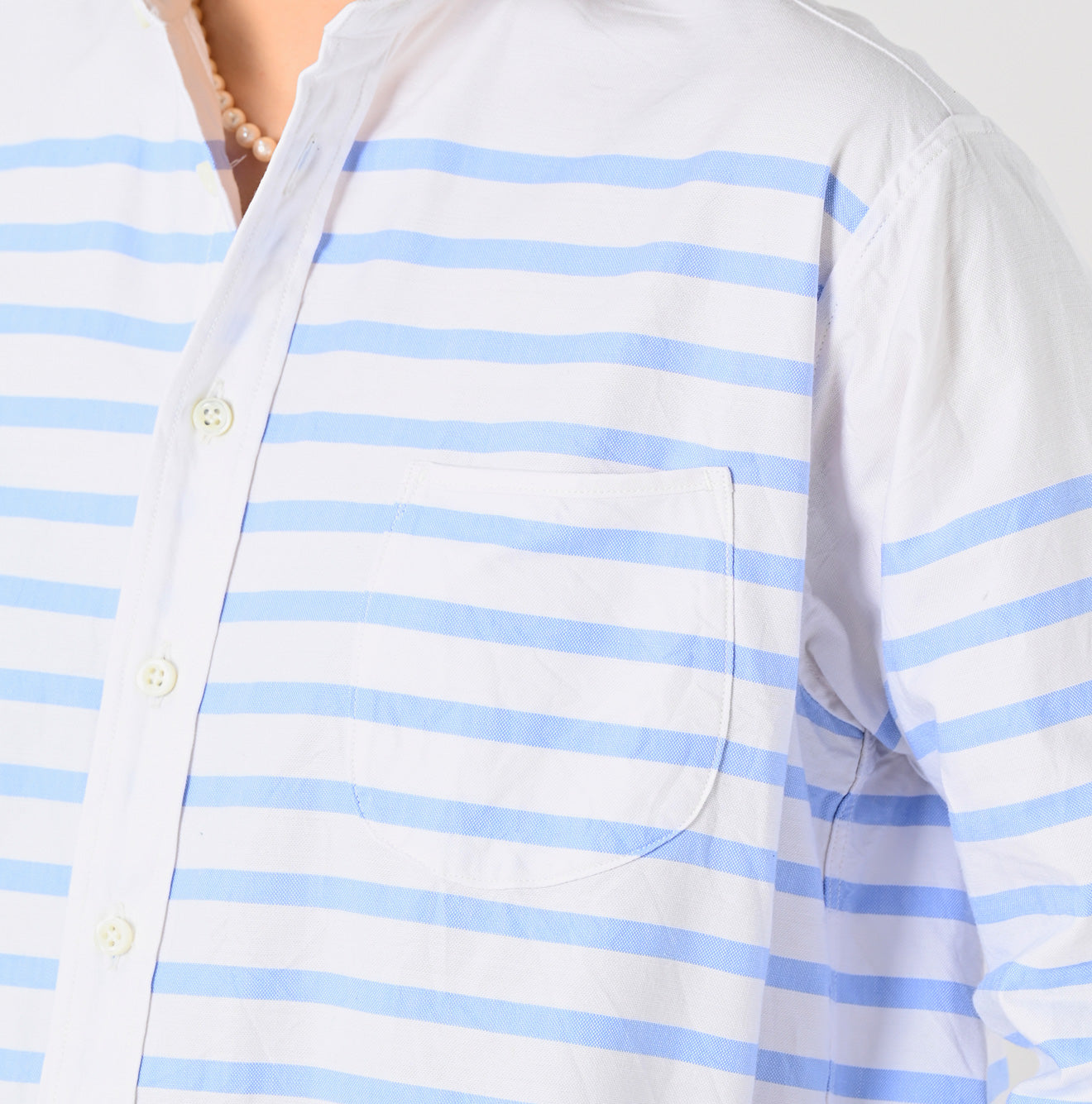 45R Supima Oxford 908 Ocean Basque Shirt