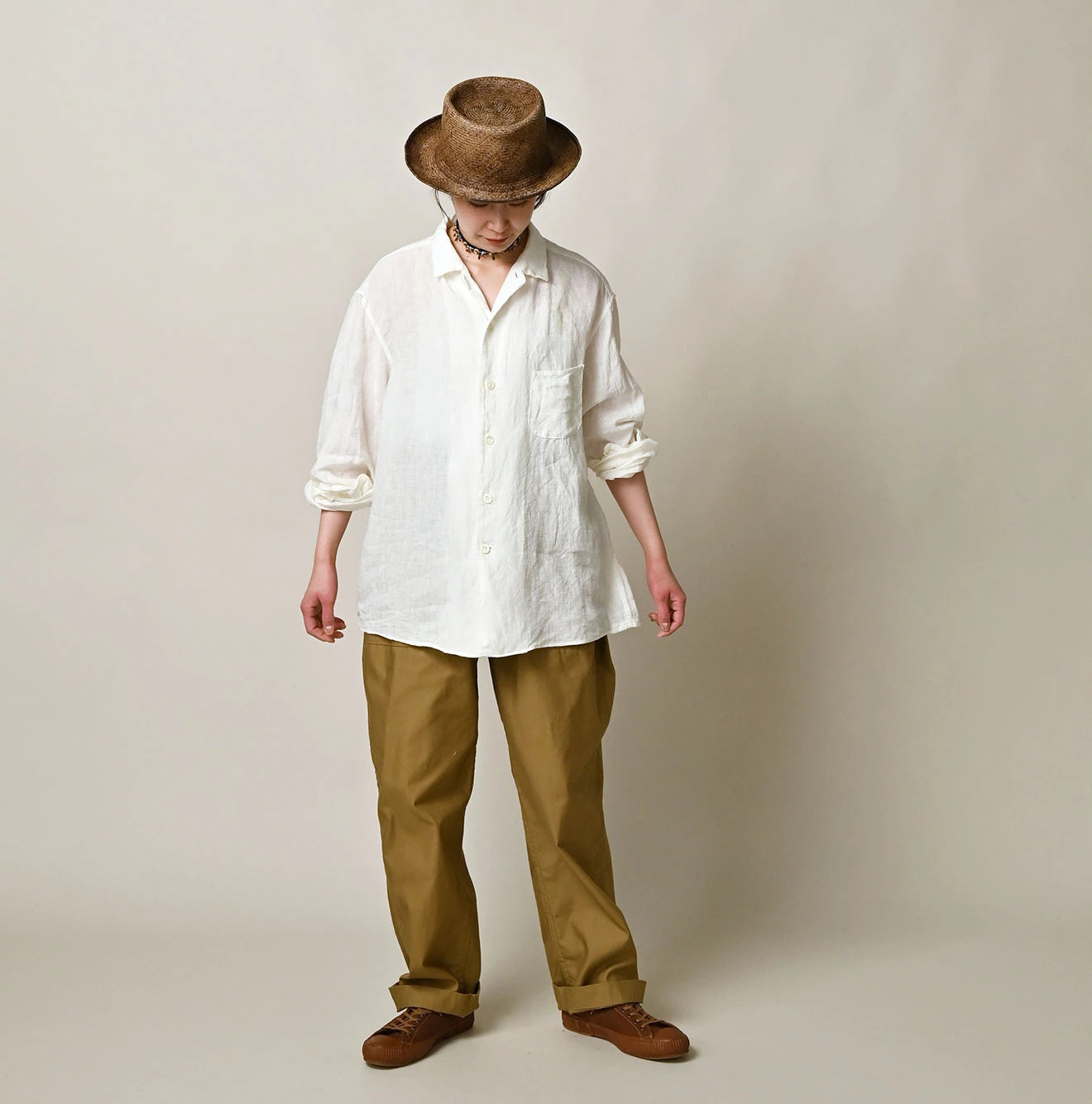 45R Linen 908 Open-Collar Shirt - Image 2