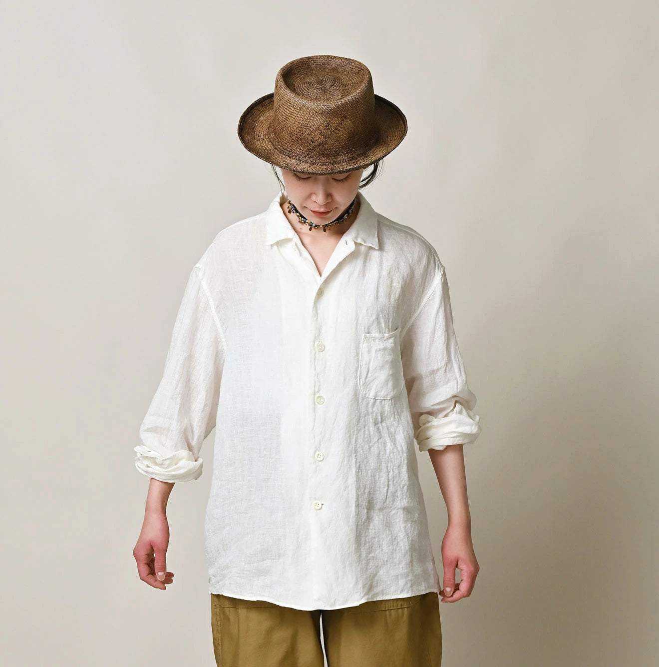 45R Linen 908 Open-Collar Shirt - Image 4
