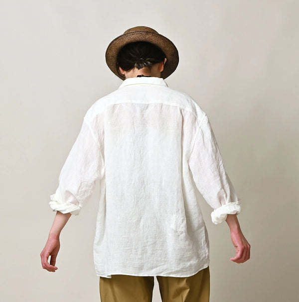 45R Linen 908 Open-Collar Shirt
