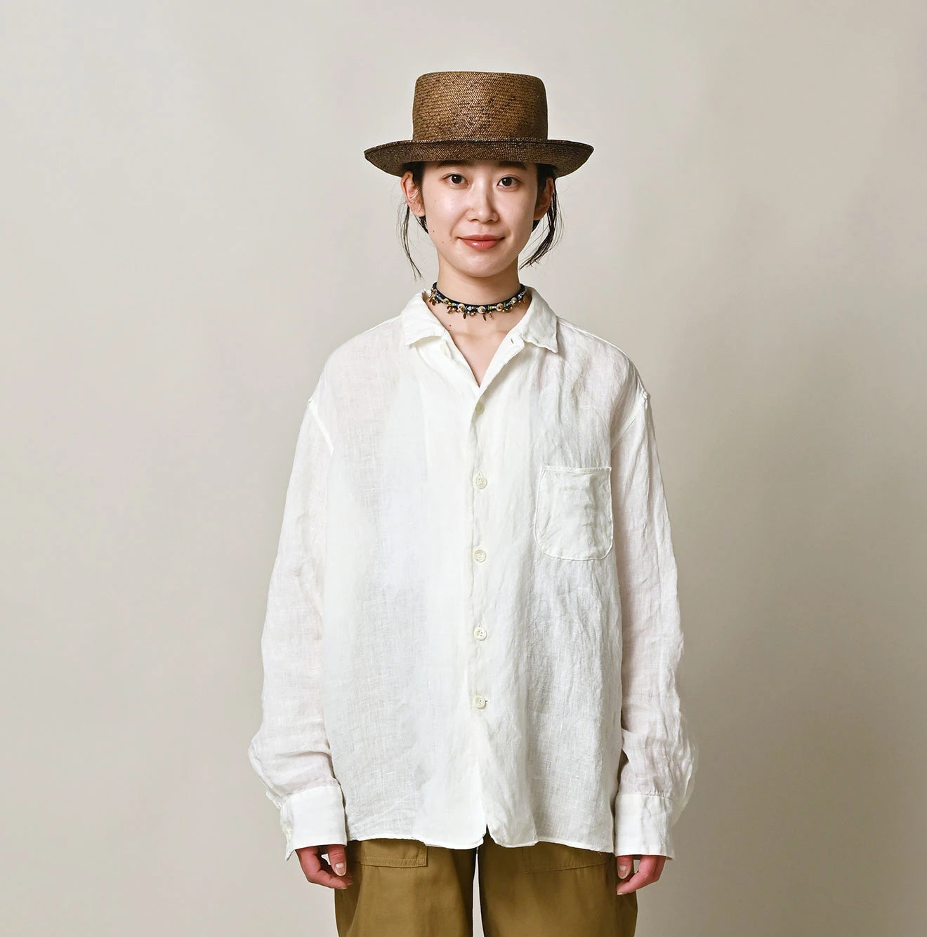 45R Linen 908 Open-Collar Shirt - Image 7