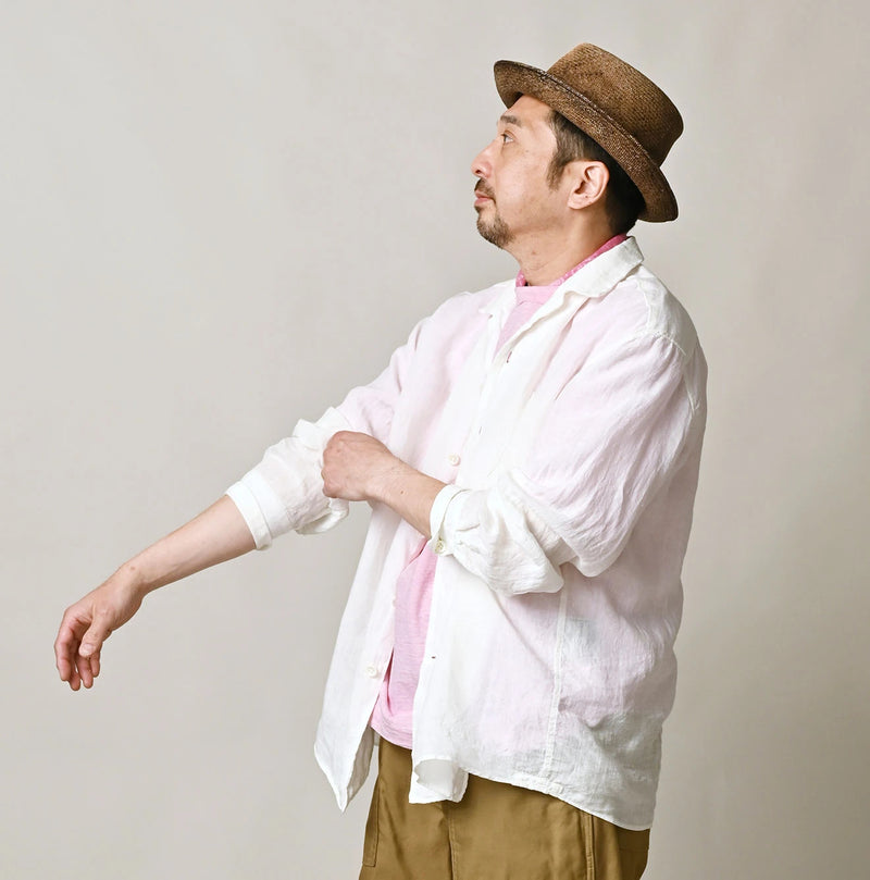 45R Linen 908 Open-Collar Shirt - Image 9