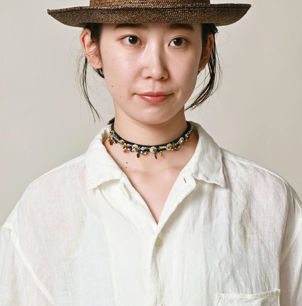 45R Linen 908 Open-Collar Shirt