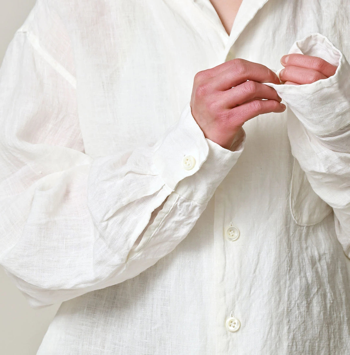 45R Linen 908 Open-Collar Shirt