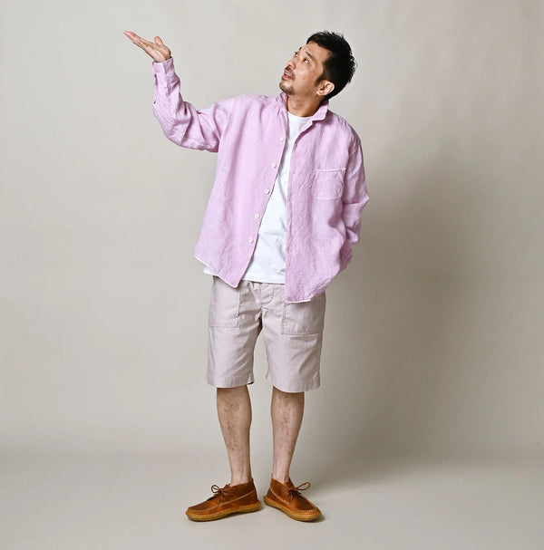 45R Linen 908 Open-Collar Shirt (Plant-Based Dye)