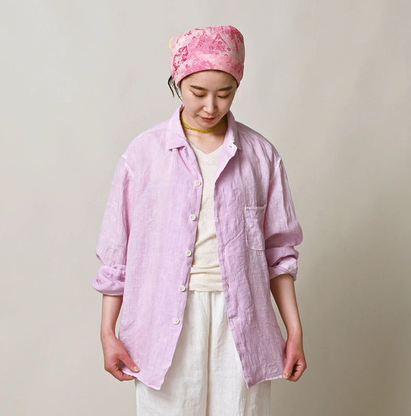 45R Linen 908 Open-Collar Shirt (Plant-Based Dye)