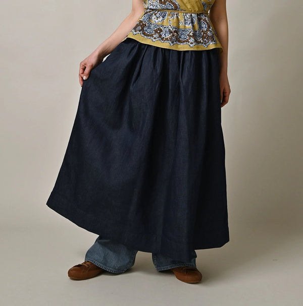 45R ONEONE Treasure Indigo Easy Gathered Skirt