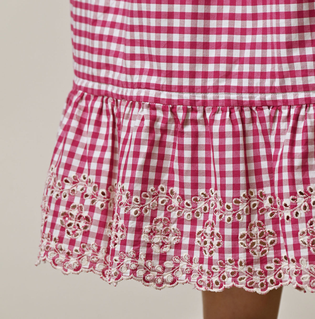 Hayama 504-Oxford Gingham Petti Skirt