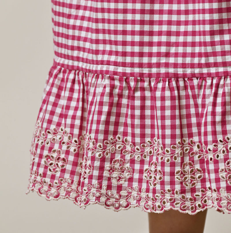 Hayama 504-Oxford Gingham Petti Skirt - Image 10